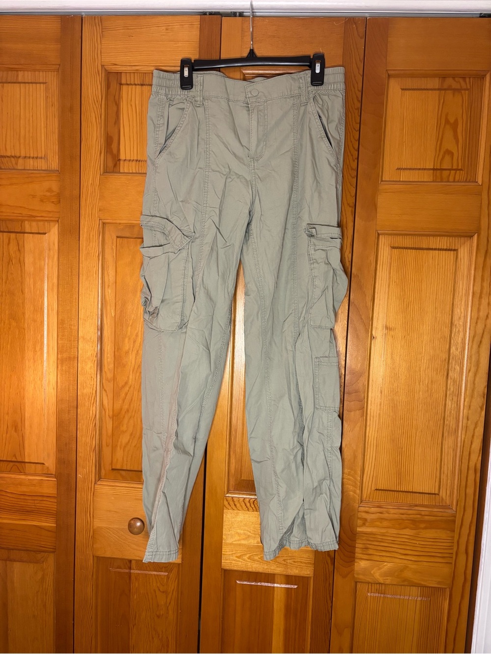 H&M Olive Green Elastic Waist Cargo Pants